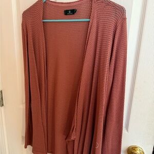 Volcom Brown Cardigan Sweater Lightweight Open Front